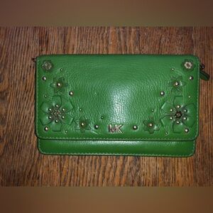 Michael Kors Vibrant Green Floral Wallet